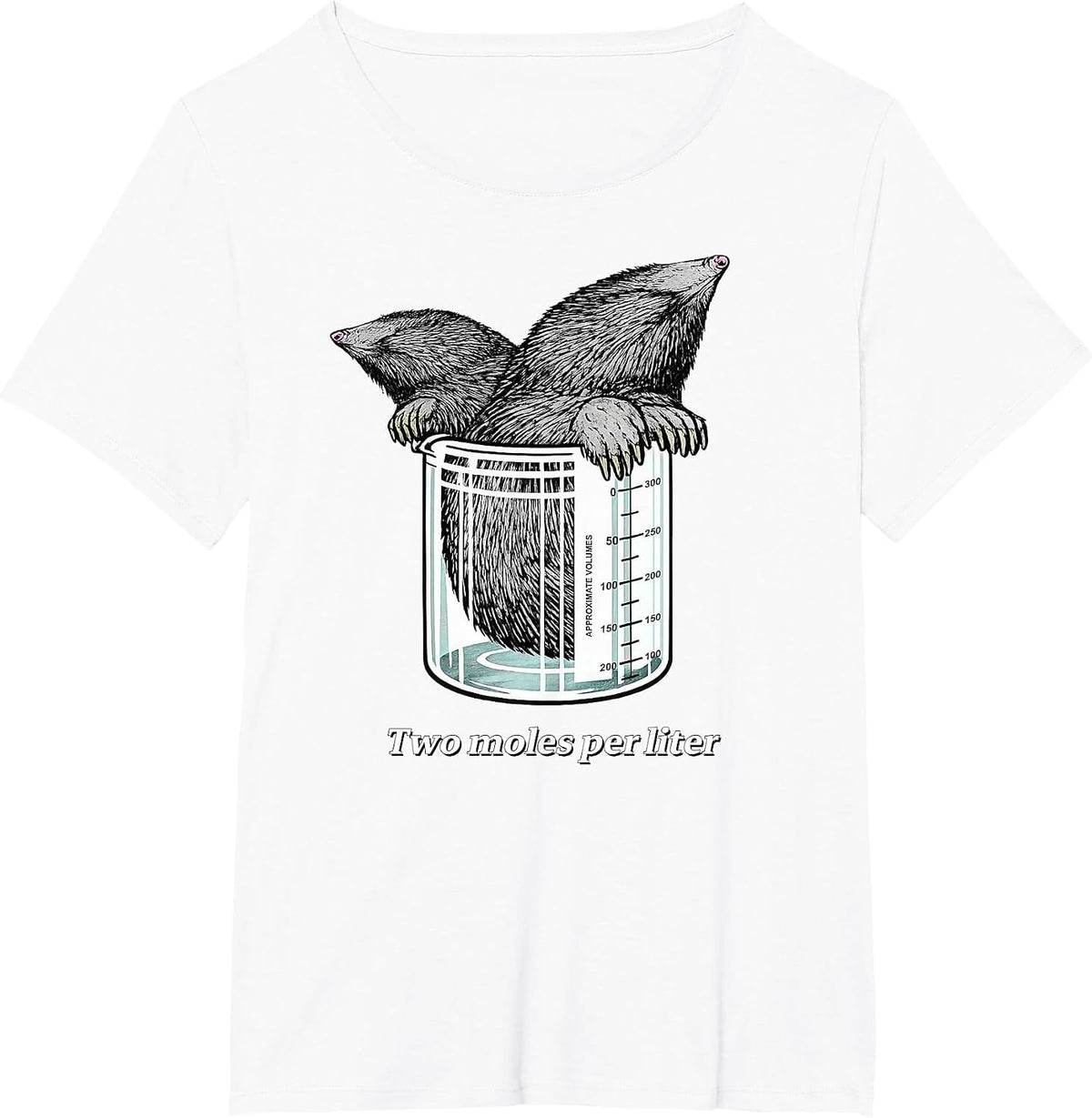 Two Moles Per Liter/Litre - Funny Chemistry Science STEM T-Shirt - White