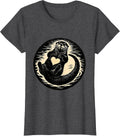Back Floating Otter Silhouette Funny Animal Lover Humor T-Shirt, Women, Dark Heather Grey, X-Large - As Pictured