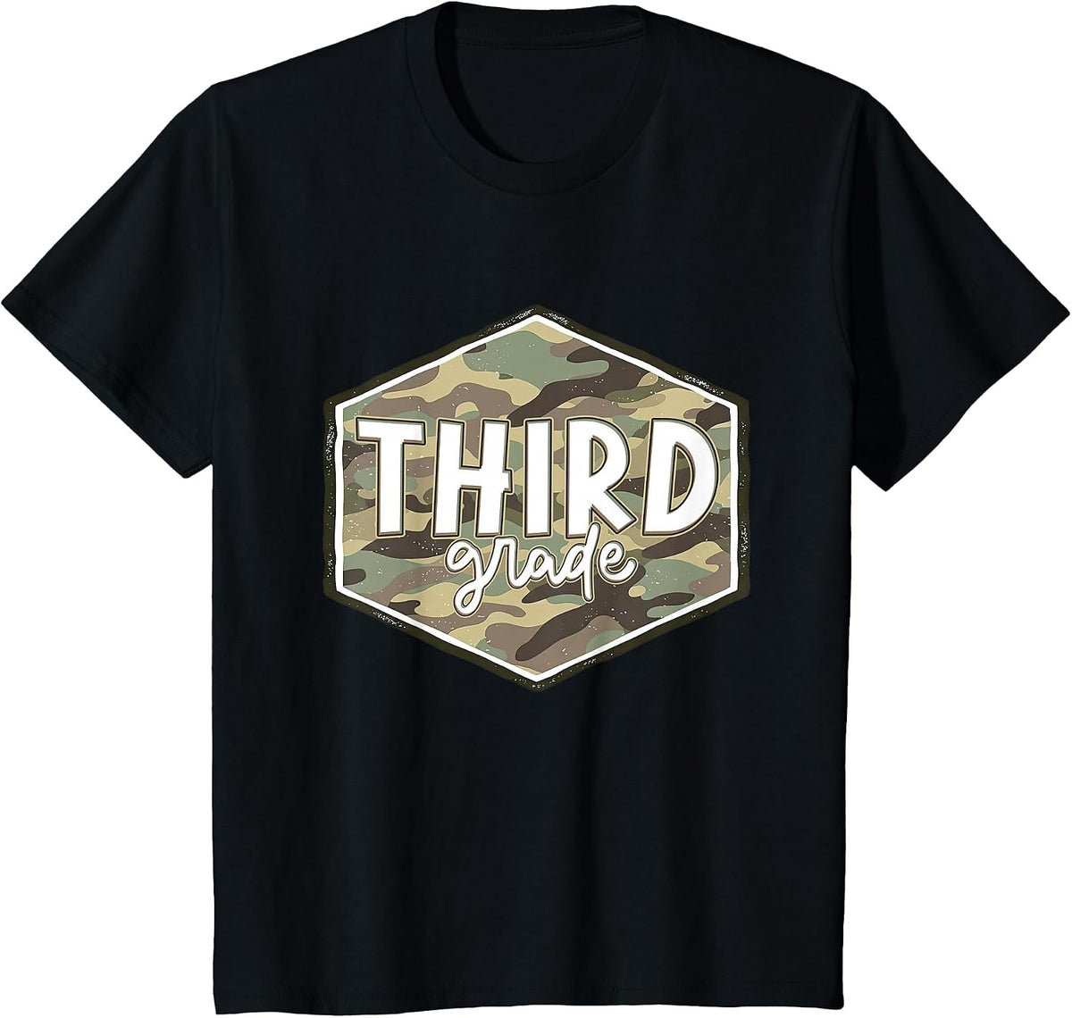 First Day of Third Grade Camo Back to School 3rd Grade Boys T-Shirt - Black