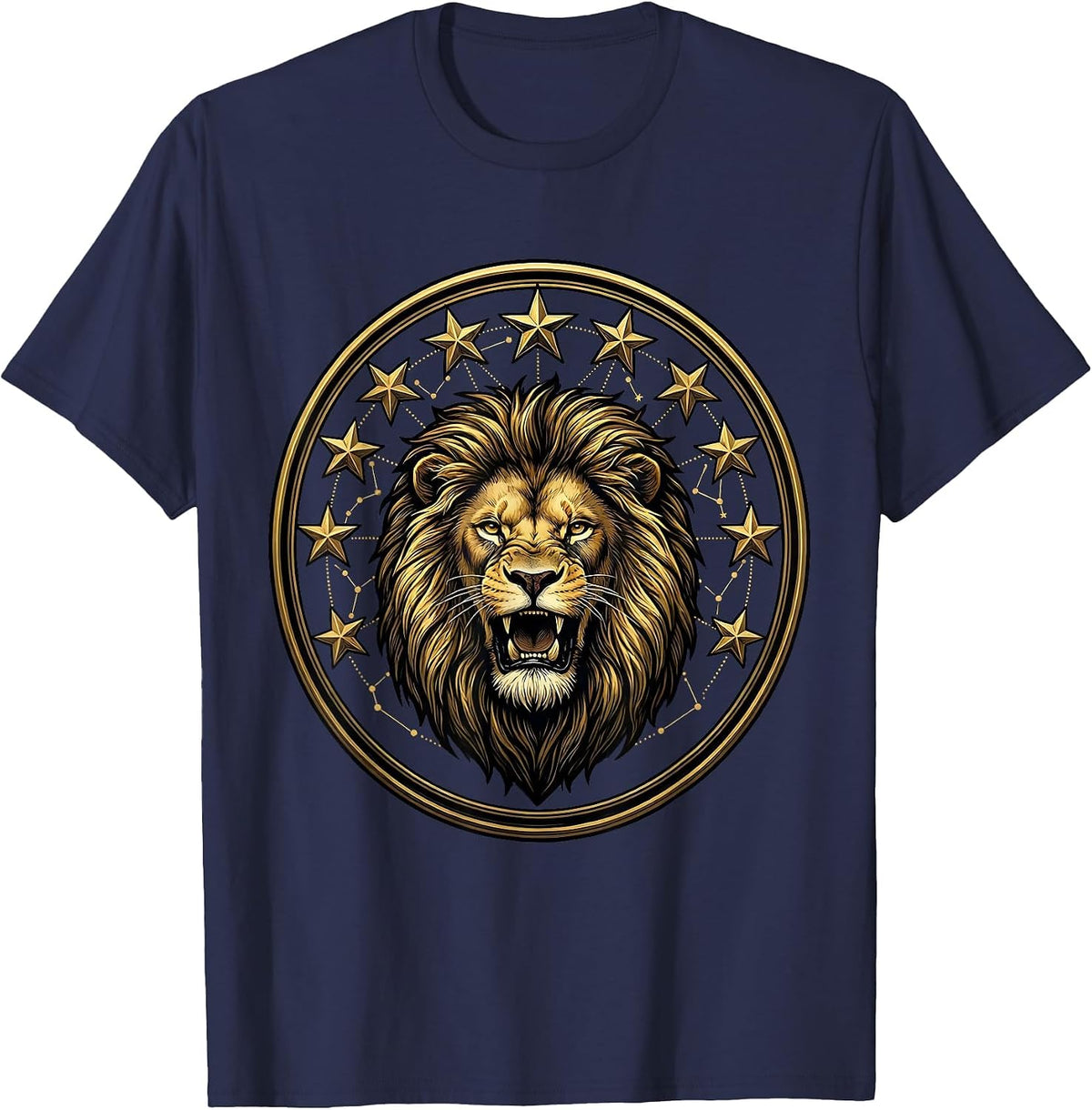 Men's 11th Birthday Lion Constellation Stars Design T-Shirt - Navy Blue