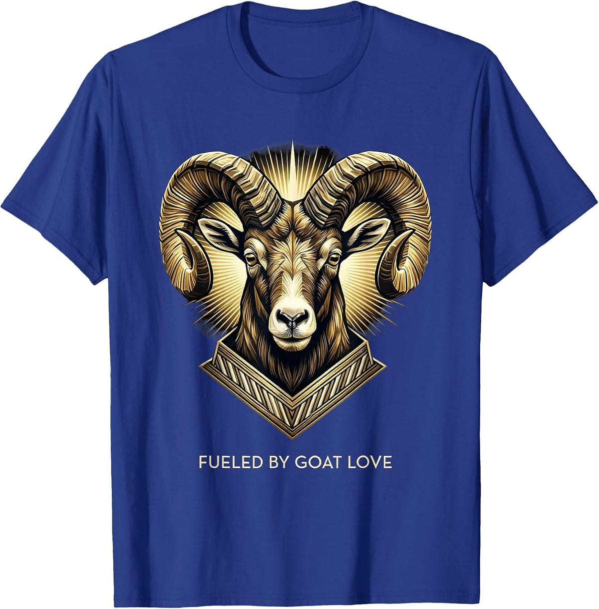 Fueled By Goat Love Funny Goat Lover Design T-Shirt - Royal Blue