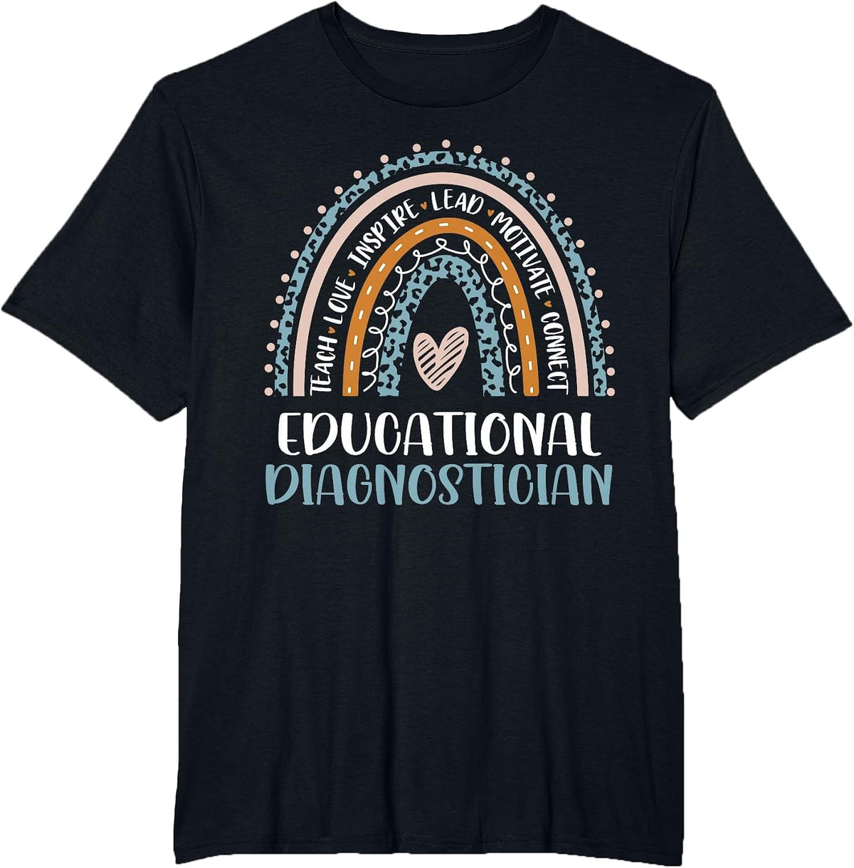 Educational Diagnostician Teacher Leopard Appreciation T-Shirt - Black