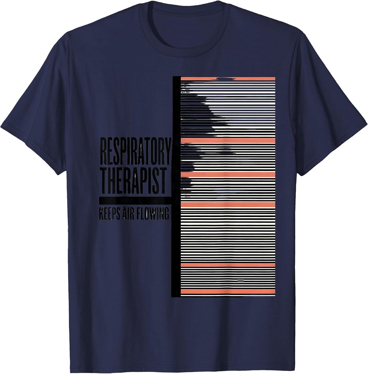Men's Respiratory Therapist Keeps Air Flowing RT T-Shirt - Navy Blue