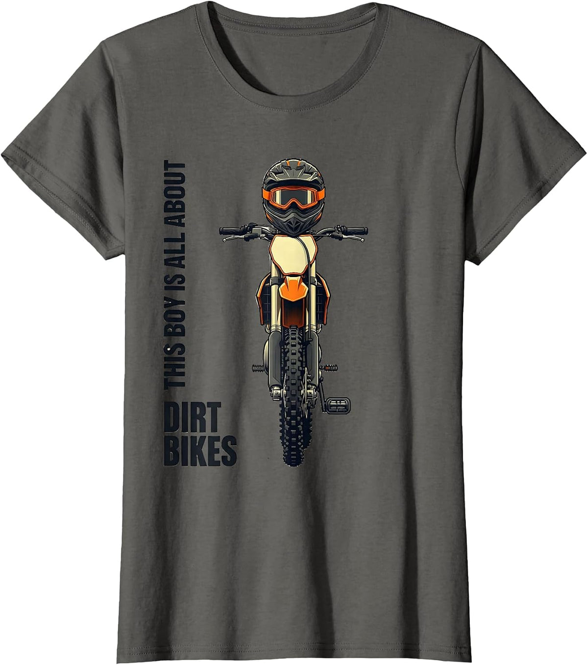 Women's This Boy Is All About Dirt Bikes Kids Dirt Bike Boy T-Shirt - Asphalt Grey