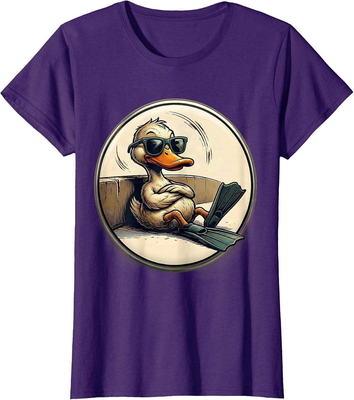 Women's Duck Sunglasses Humor Novelty Gift T-Shirt - Purple