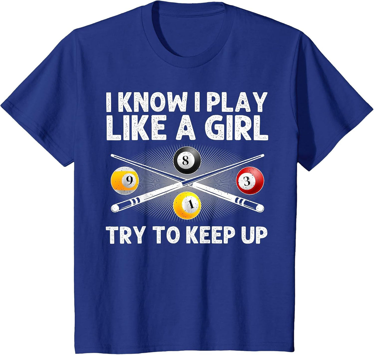 Funny Pool Design for Women Girls Billiards Pool Player T-Shirt - Royal Blue