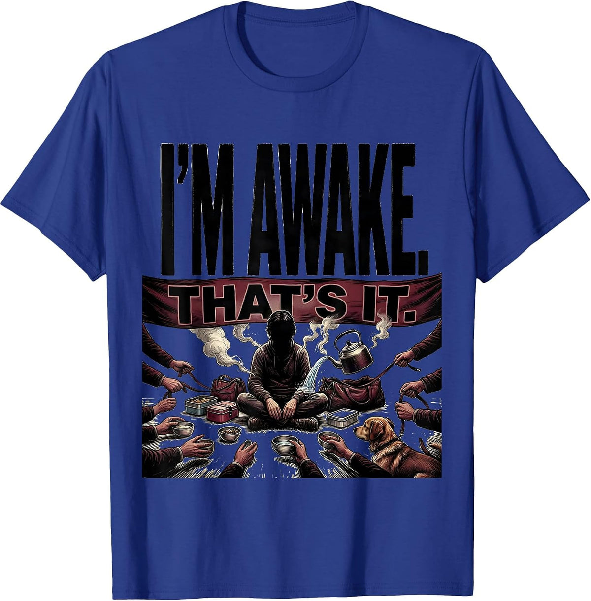 I'm Awake That's It Funny Sarcastic Privacy Humor T-Shirt - Royal Blue