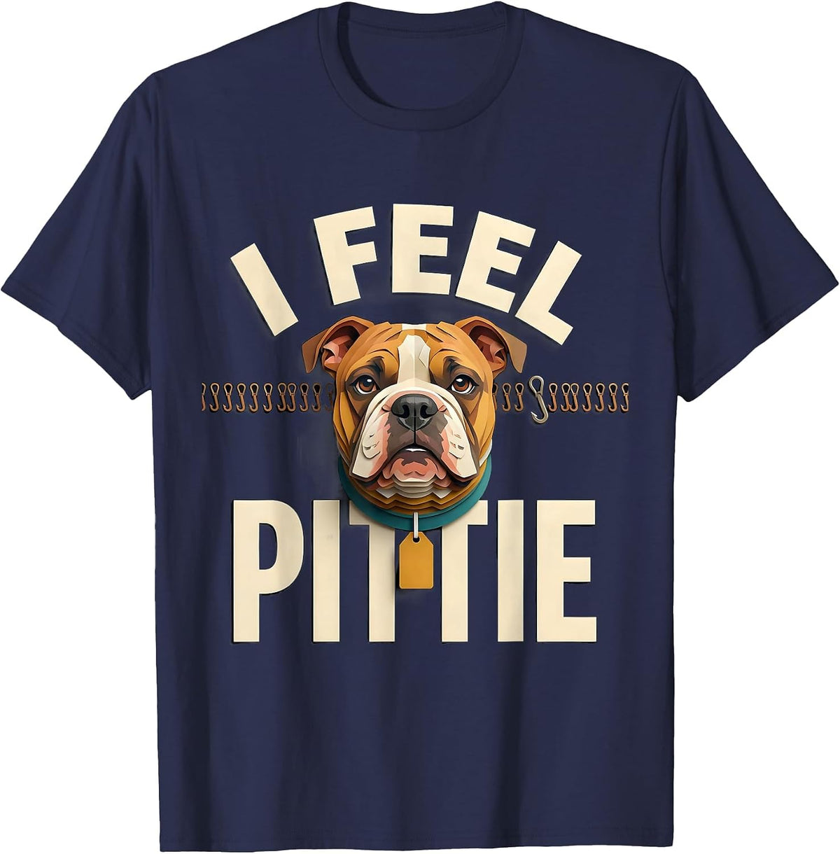 I Feel Pittie Funny Pitbull Dog Lover Breed Humor T-Shirt - Navy Blue