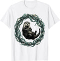 Kelp Wrapped Otter Underwater Ocean Art T-Shirt - White