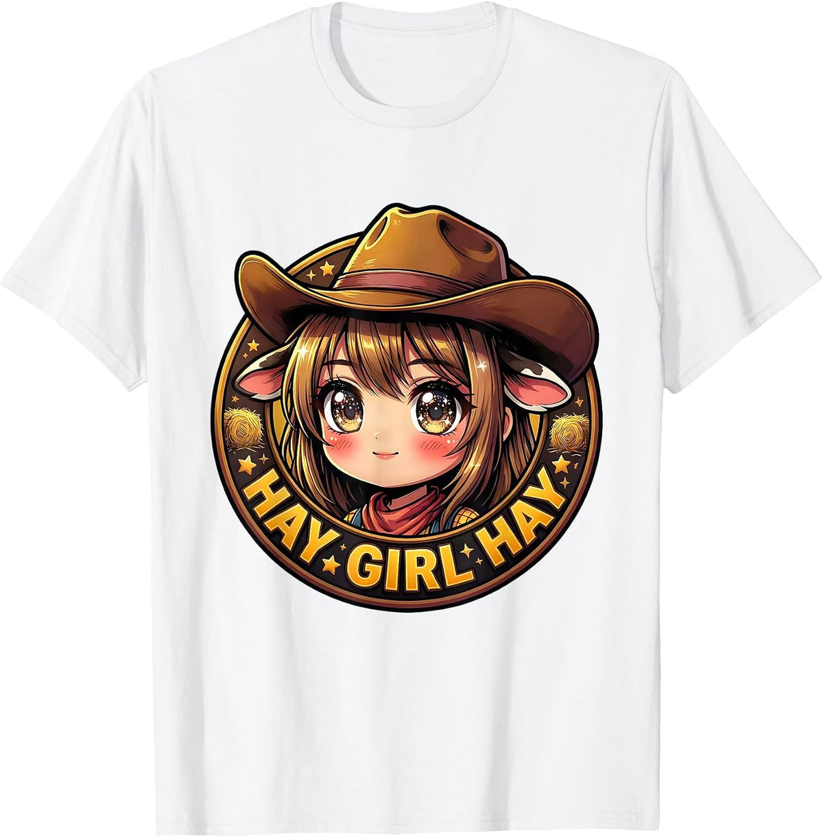 Men's Hay Girl Hay Cowgirl Western Design T-Shirt - White