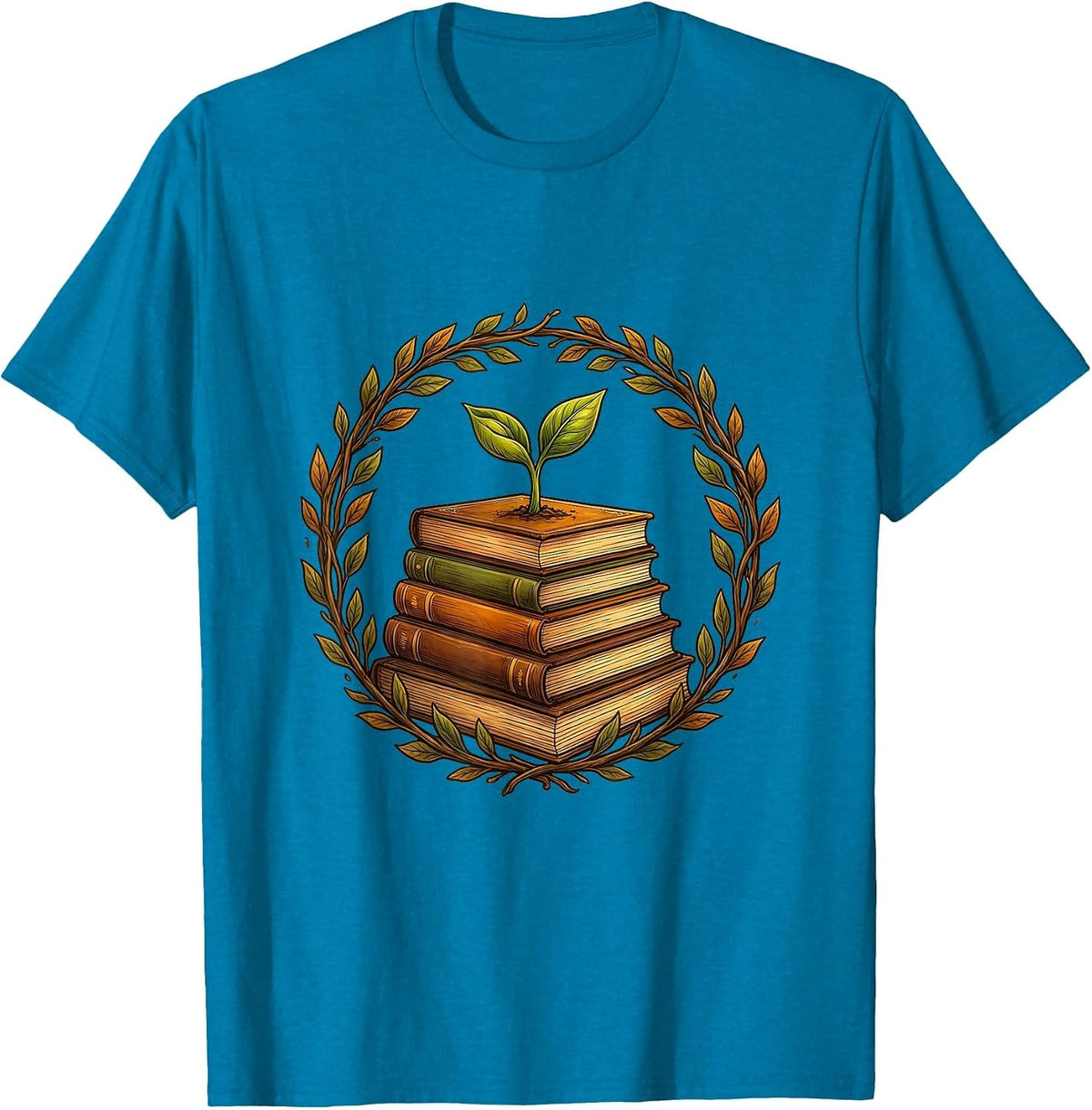 Sped Teacher Growing Minds Seedling Books Design T-Shirt - Sapphire Blue