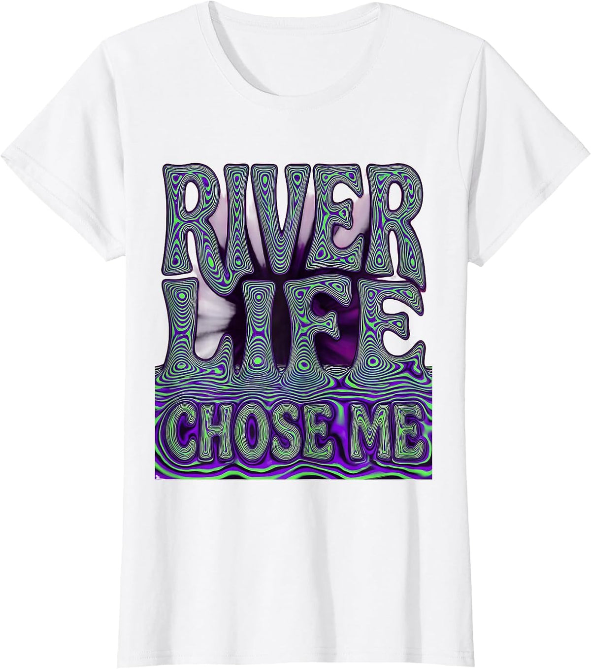 River Life Chose Me Otter Nature Design T-Shirt - White