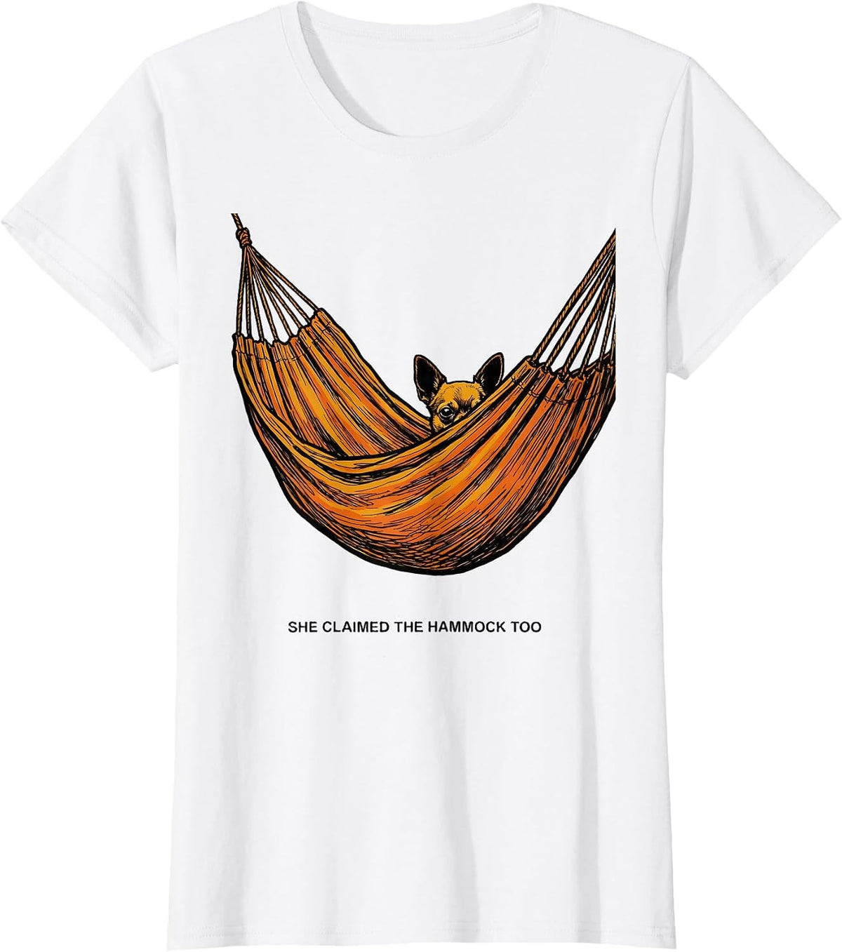 She Claimed The Hammock Too Funny Chihuahua Owner Dog Lover T-Shirt - White