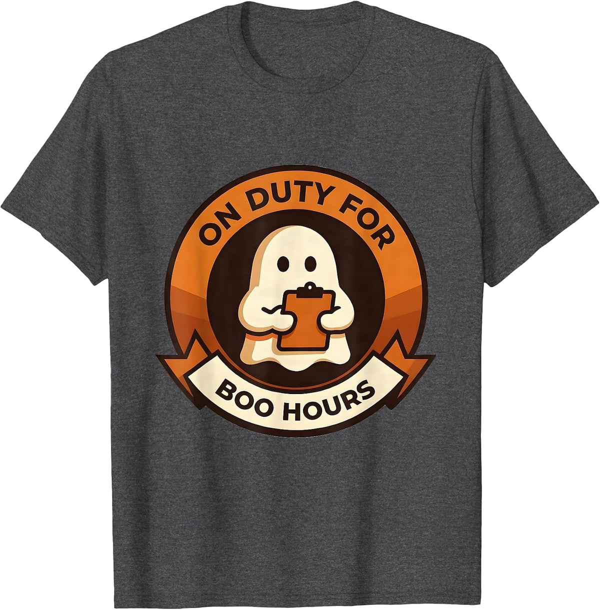 Men's On Duty For Boo Hours Funny SPED Paraprofessional Ghost T-Shirt - Dark Heather Grey