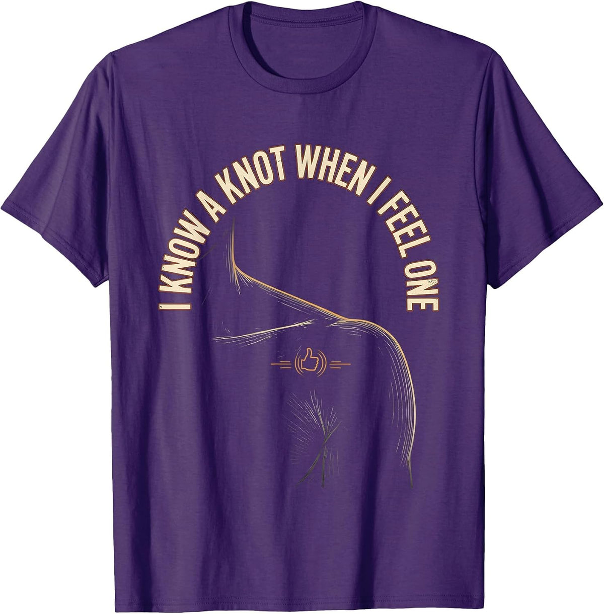Men's I Know A Knot When I Feel One Vintage Massage Therapist LMT T-Shirt - Purple