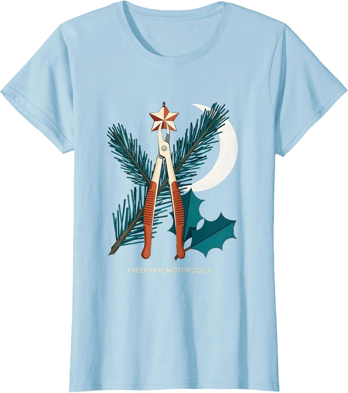 Women's I Keep Fine Motor Jolly Midcentury Modern Occupational T-Shirt - Baby Blue