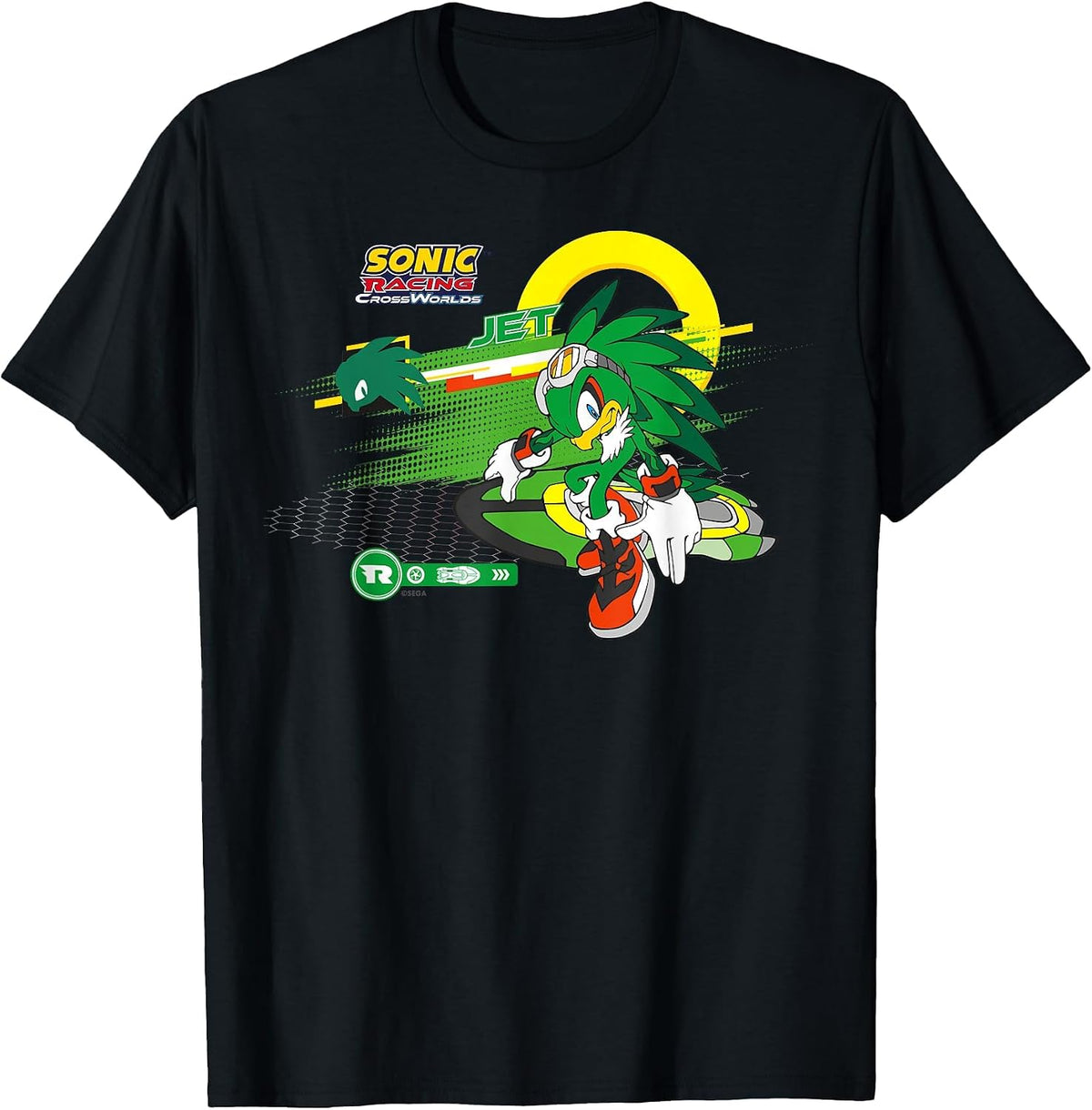 Sonic Racing CrossWorlds - Ready to Roll Jet T-Shirt - Black