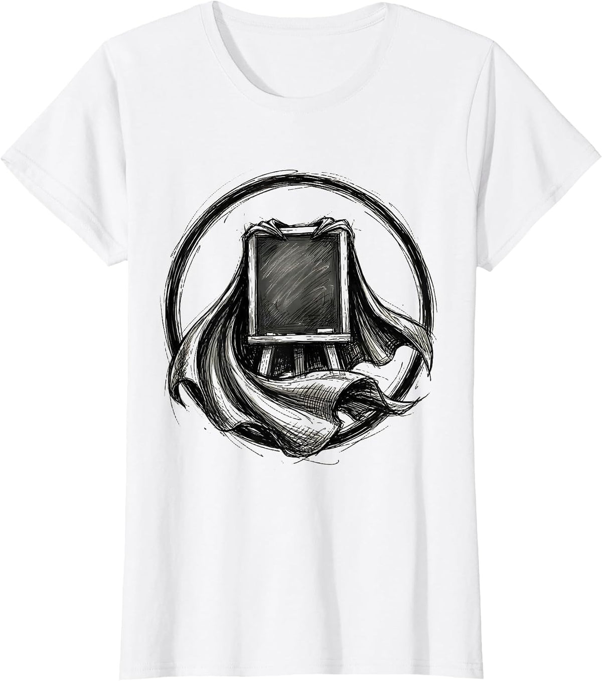Superhero Sped Teacher Chalkboard Cape Graphic T-Shirt - White