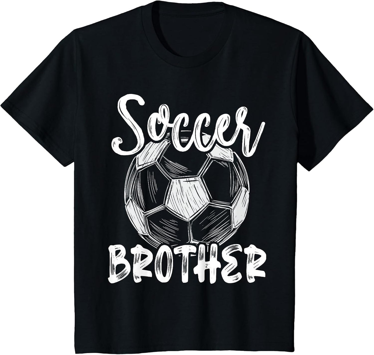 Soccer Brother Men Family Matching Team Player Soccer Ball T-Shirt - Black
