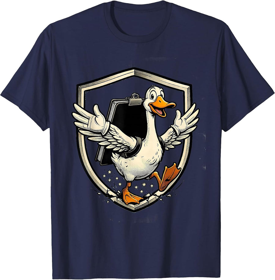 Silly Goose Retro Cartoon SPED Teacher Support Humor T-Shirt - Navy Blue