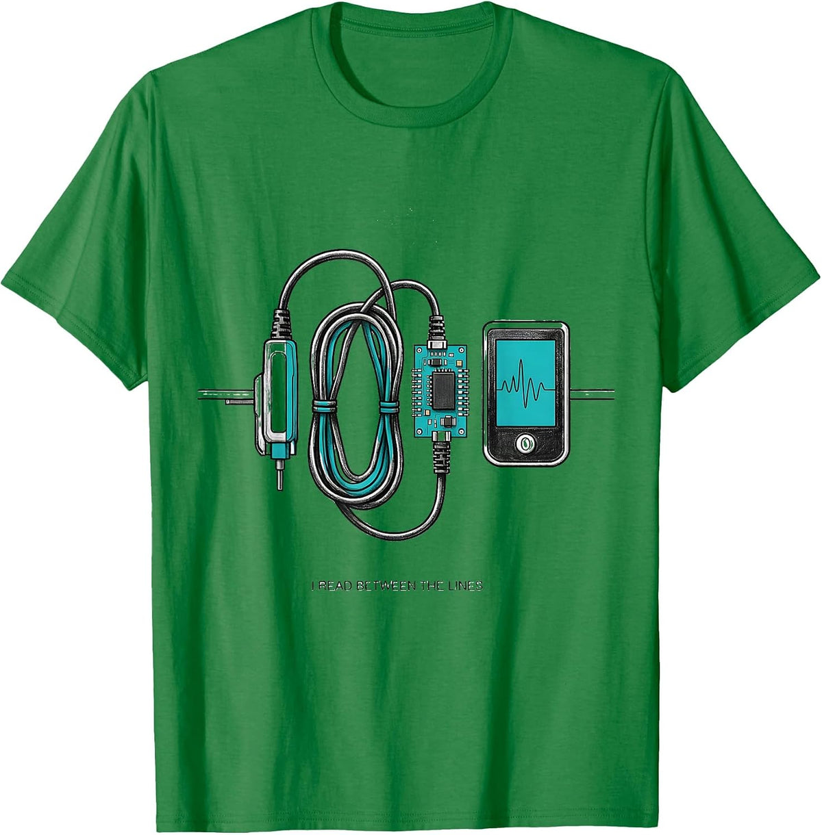 Men's I Read Between The Lines Funny Respiratory Therapist RT T-Shirt - Kelly Green