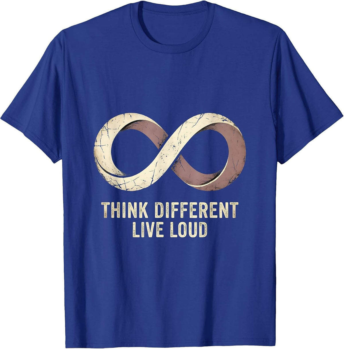 Think Different Live Loud Autism Awareness Design T-Shirt - Royal Blue