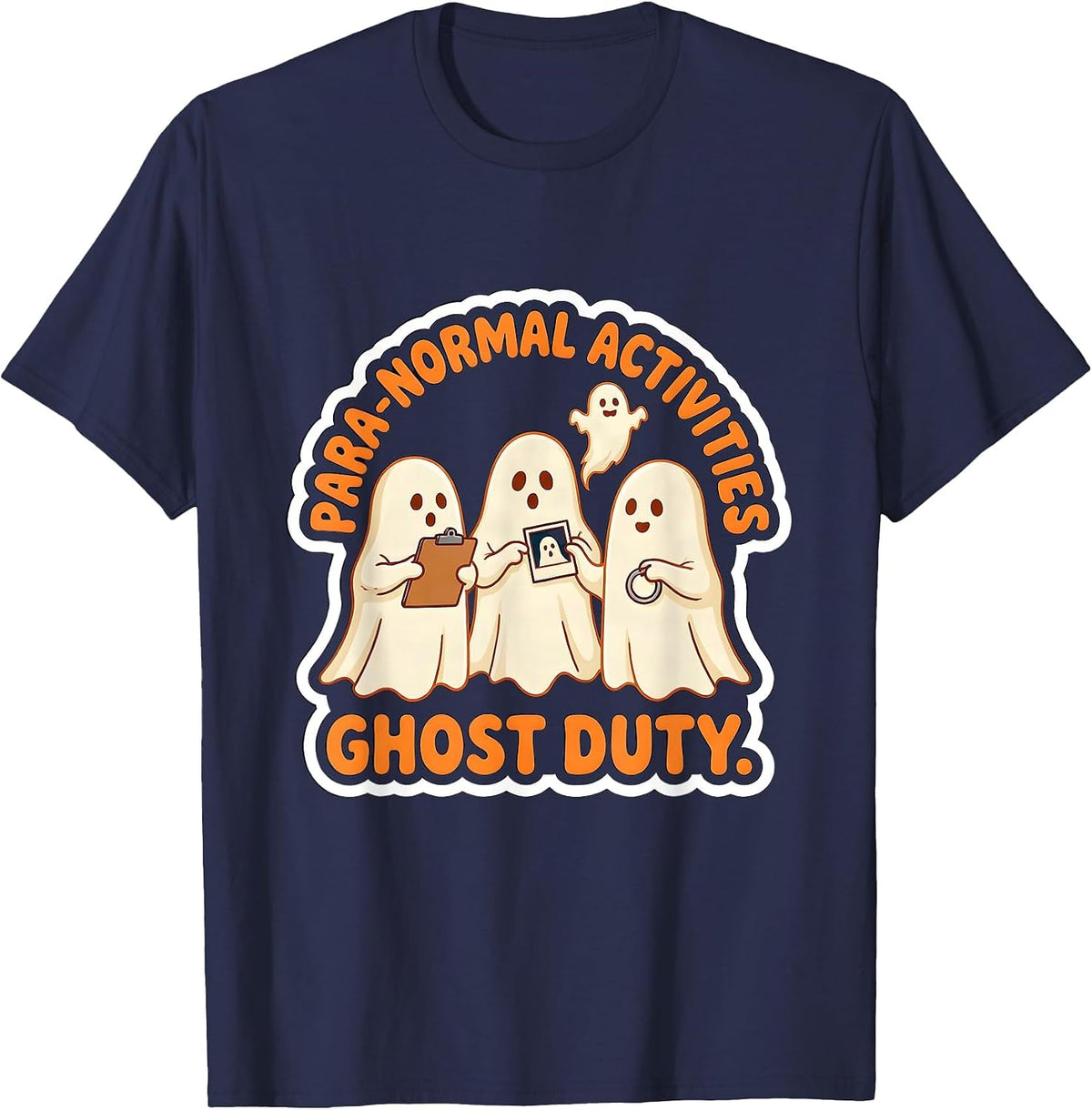 Men's Para-Normal Activities Ghost Duty Cute SPED Paraprofessional T-Shirt - Navy Blue