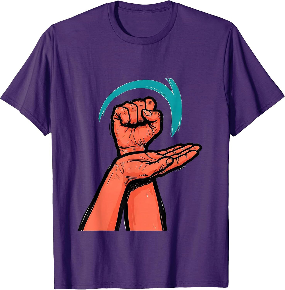 ASL Help Sign Teacher Humor Sign Language Interpreter T-Shirt - Purple