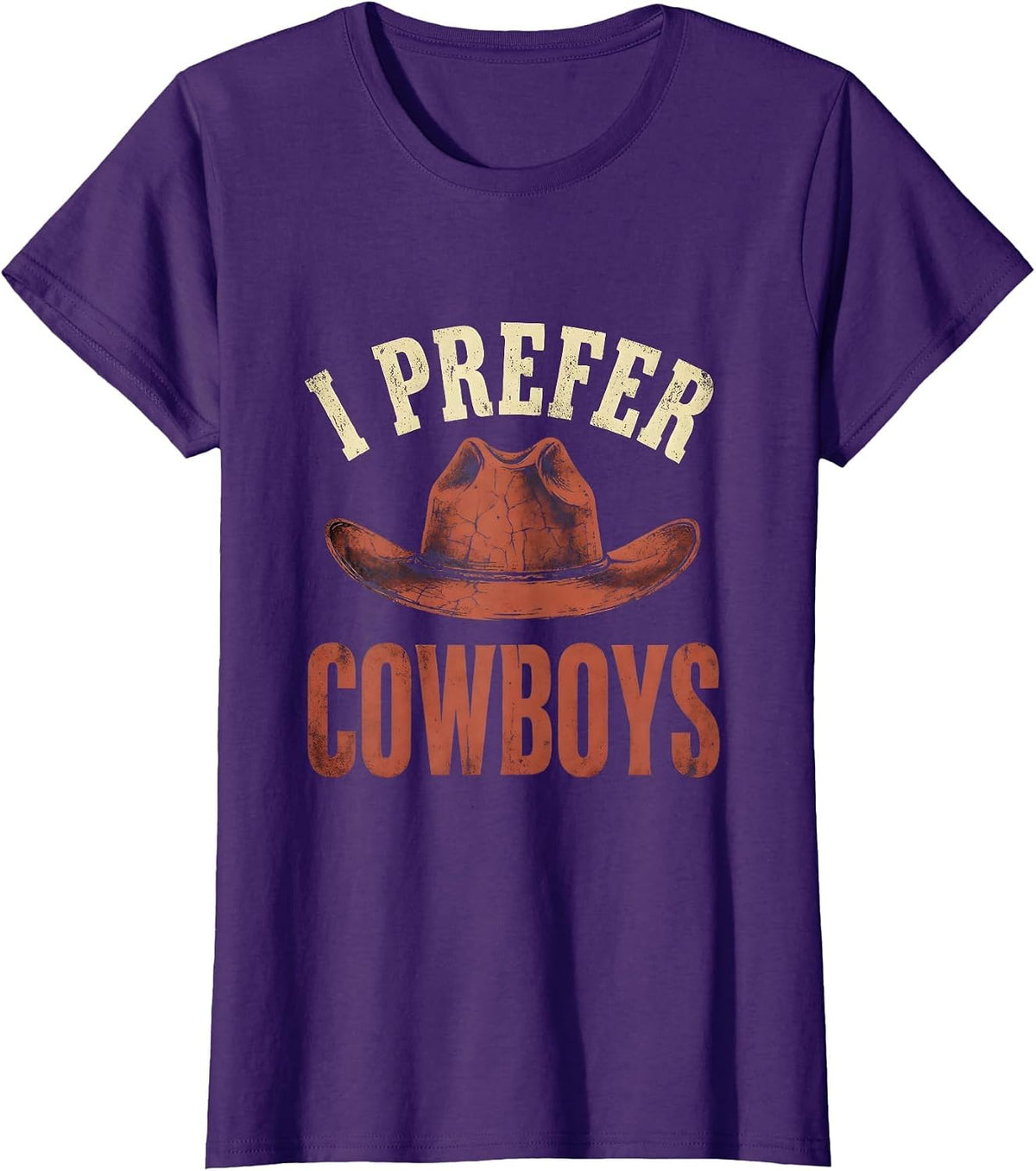 Women's Save A Horse Ride A Cowboy I Prefer Cowboys T-Shirt - Purple
