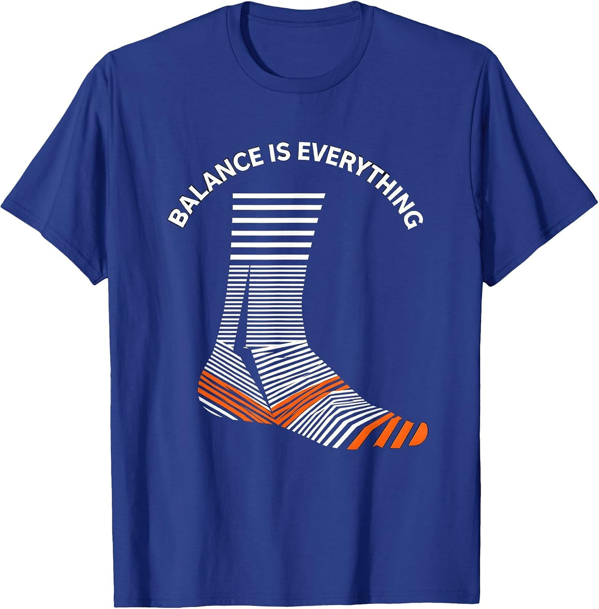 Men's Balance Is Everything Fall Prevention Design T-Shirt - Royal Blue