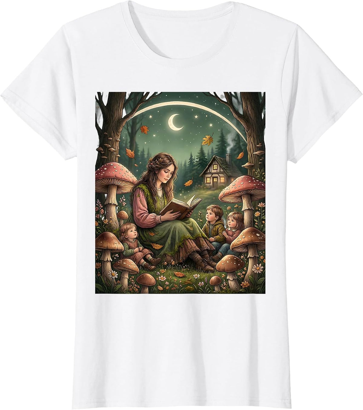 Elementary Teacher Reading Aloud Graphic T-Shirt - White