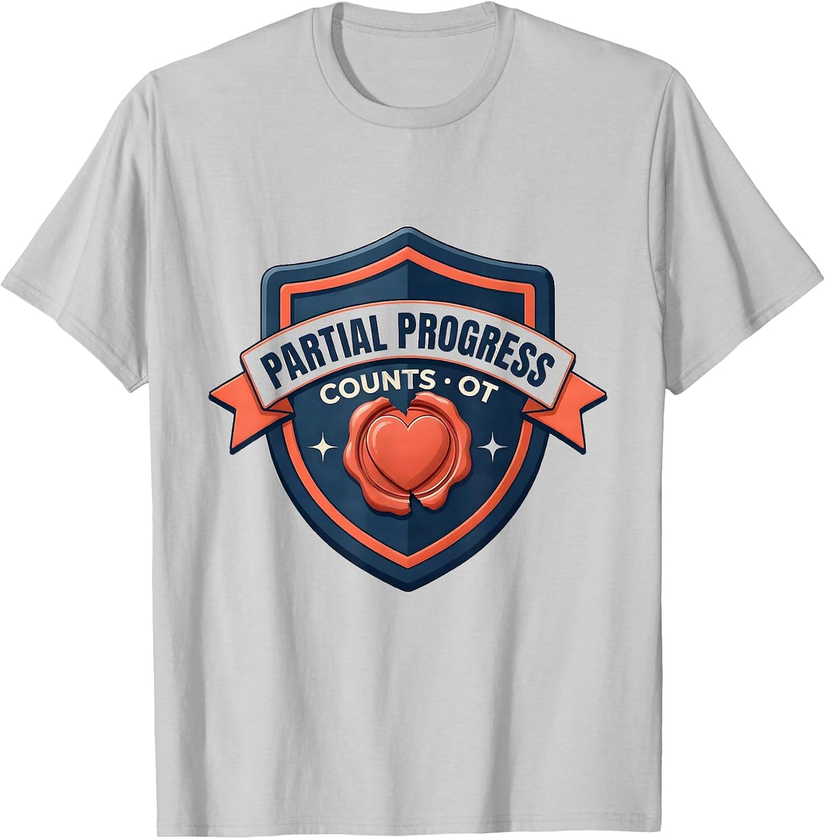 Men's Partial Progress Counts OT Therapist Valentine Candy Heart T-Shirt - Silver Grey