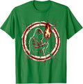 Men's Heavy Metal Hooded Torch Bearer Dark Art T-Shirt - Kelly Green