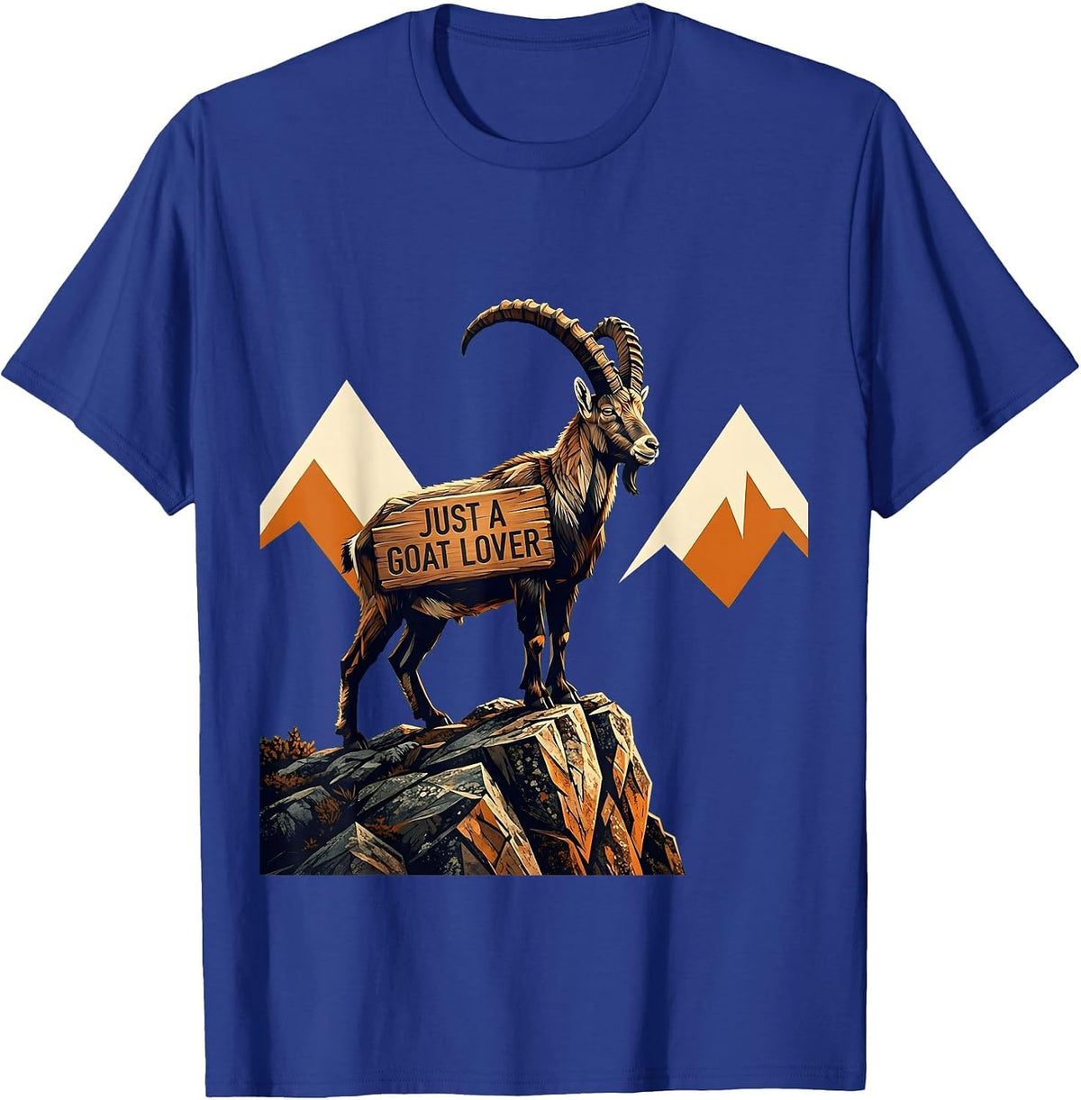 Just a Goat Lover Funny Animal Fan Design T-Shirt - Royal Blue