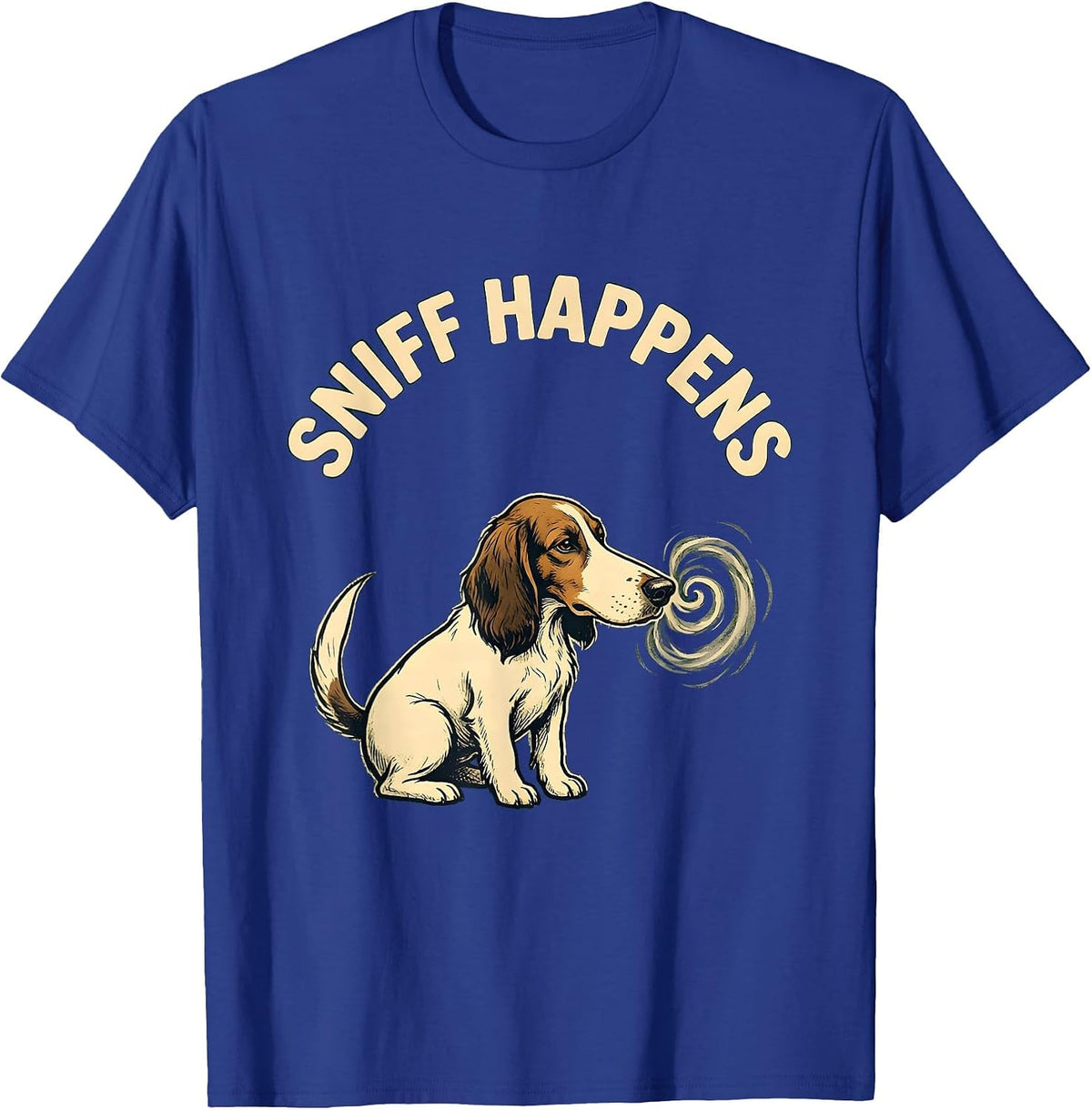 Men's Sniff Happens Funny Dog Lover Pitbull Humor T-Shirt - Royal Blue