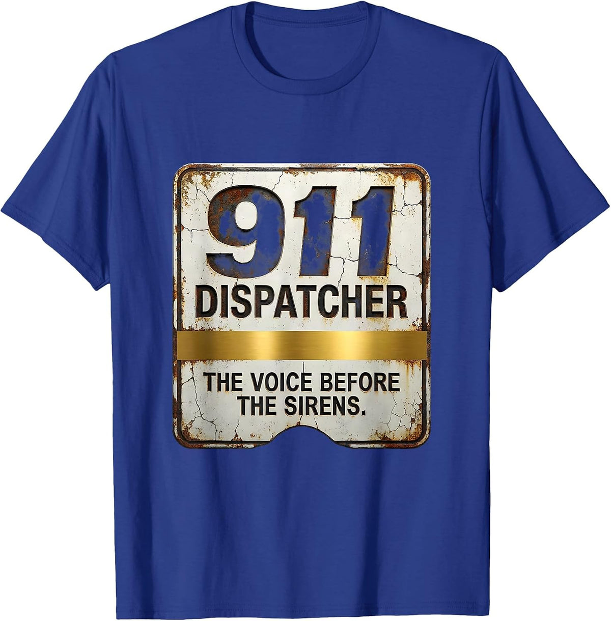Men's 911 Dispatcher The Voice Before The Sirens Distressed T-Shirt - Royal Blue