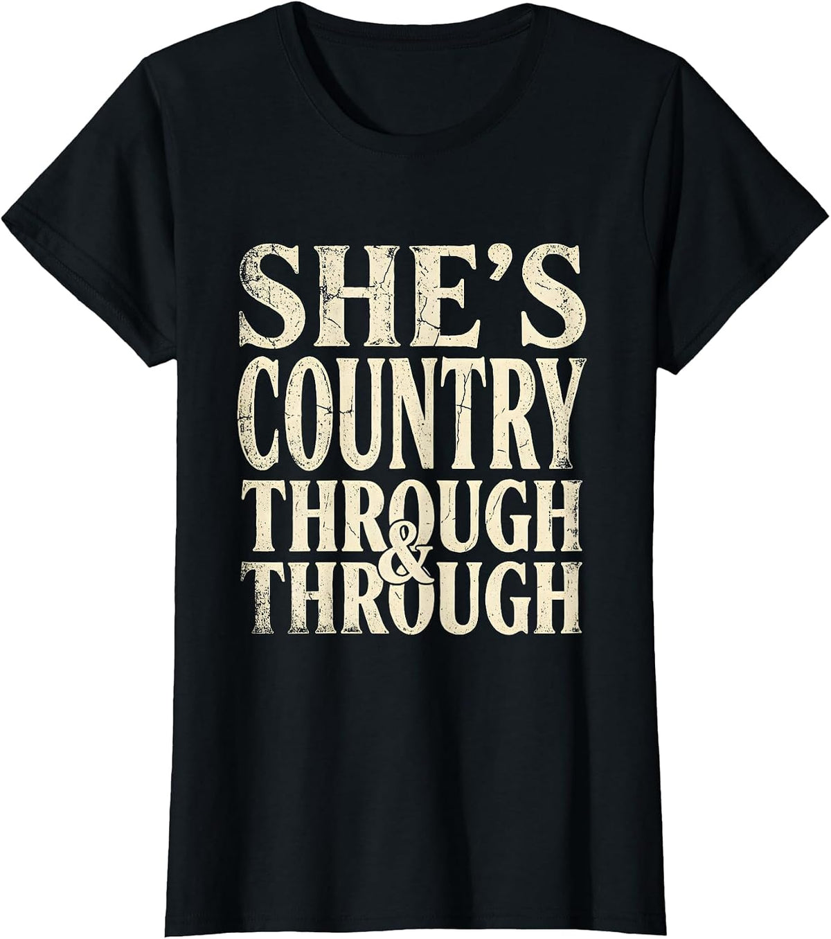 She's Country Through and Through Girls Western T-Shirt - Black