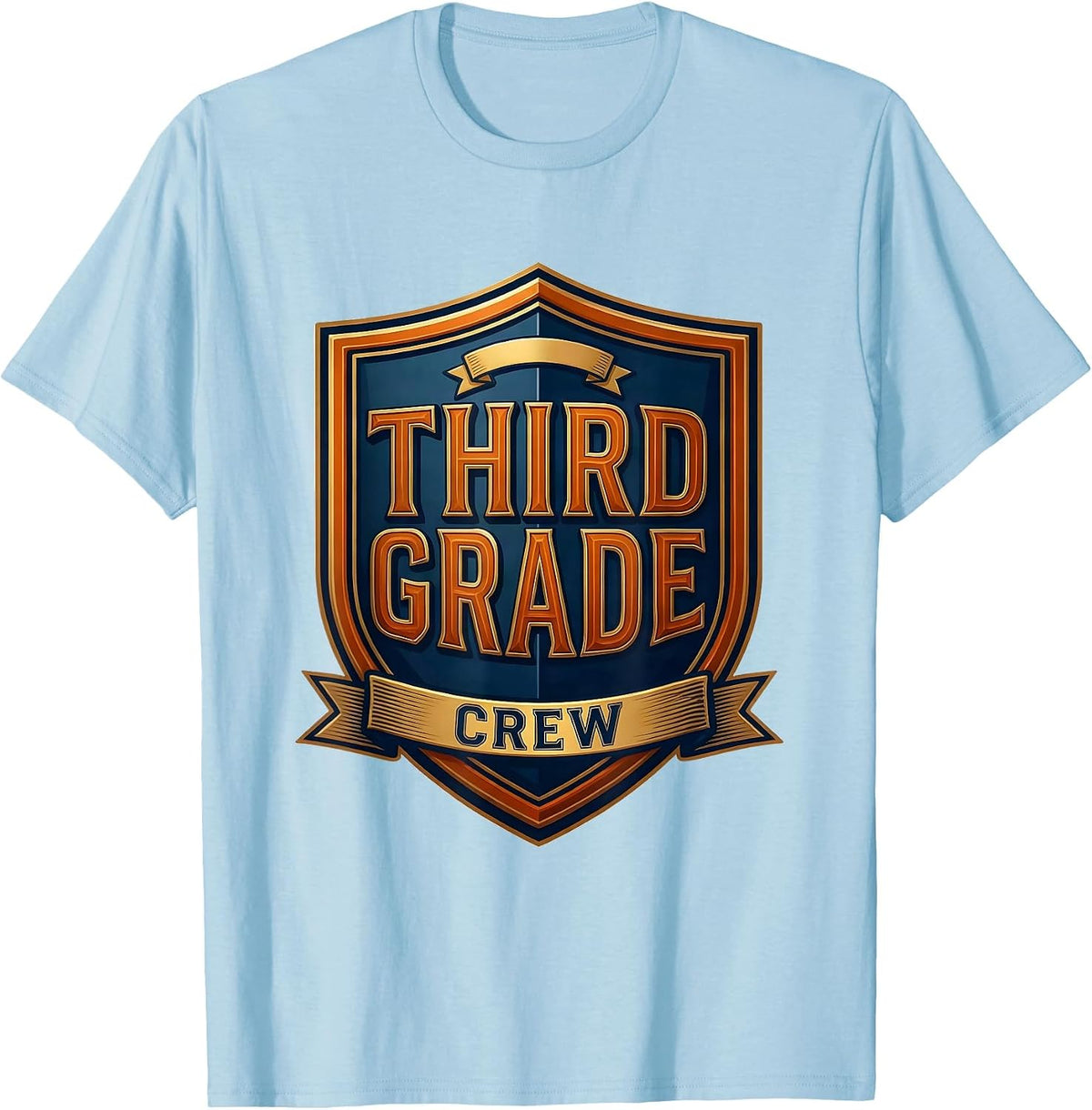Men's Third Grade Crew Retro Teacher Student Back To School T-Shirt - Baby Blue