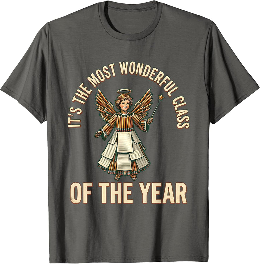 It's The Most Wonderful Class Of The Year Vintage Teacher T-Shirt - Asphalt Grey