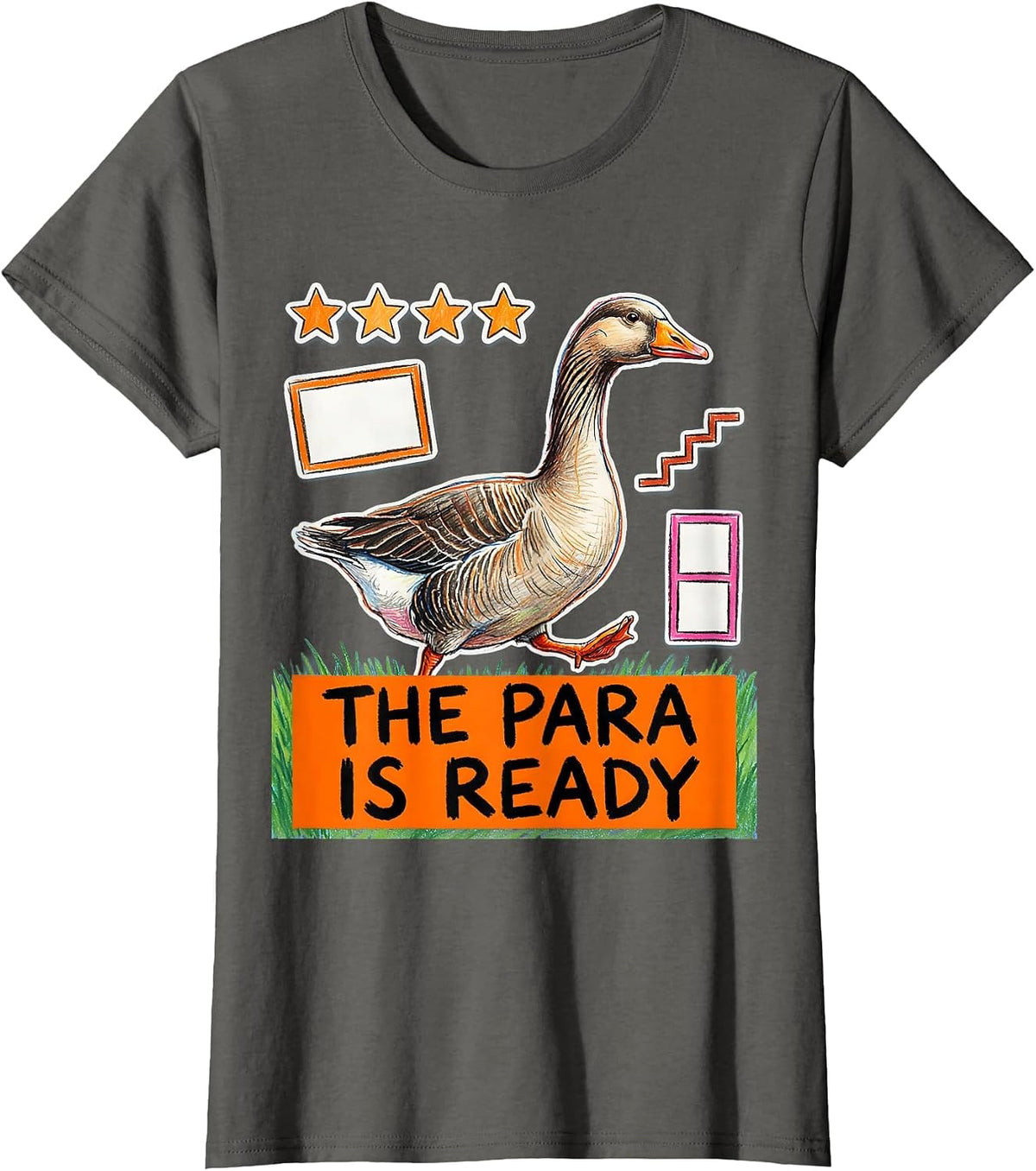 Women's The Para Is Ready Naive Kidcore Funny SPED Teacher T-Shirt - Asphalt Grey