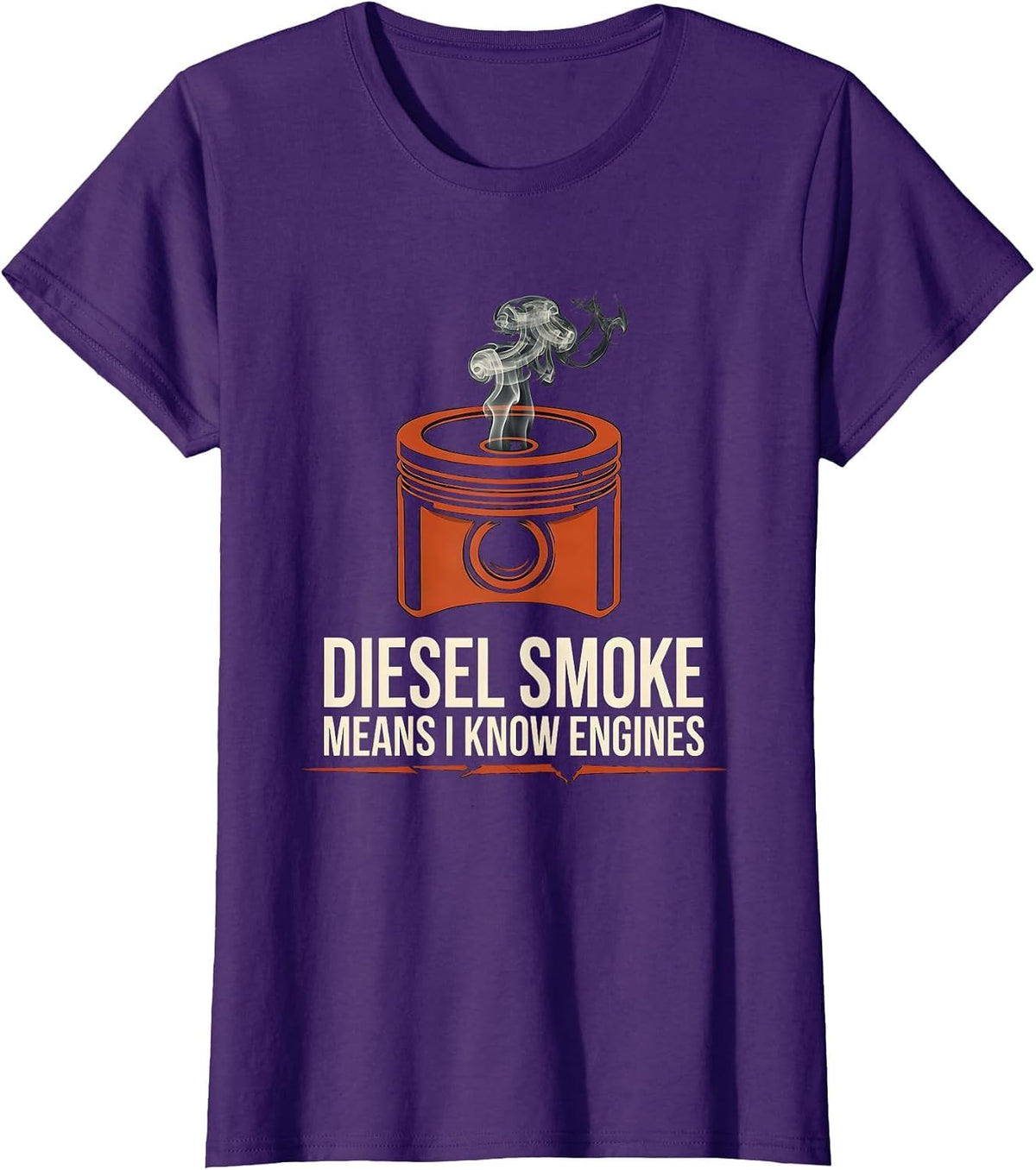 Women's Diesel Smoke Means I Know Engines Funny Diesel Mechanic T-Shirt - Purple
