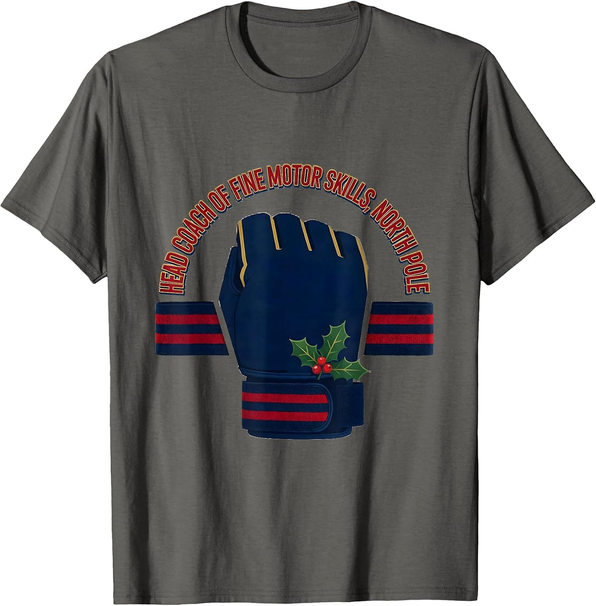 Head Coach of Fine Motor Skills North Pole Occupational T-Shirt - Asphalt Grey