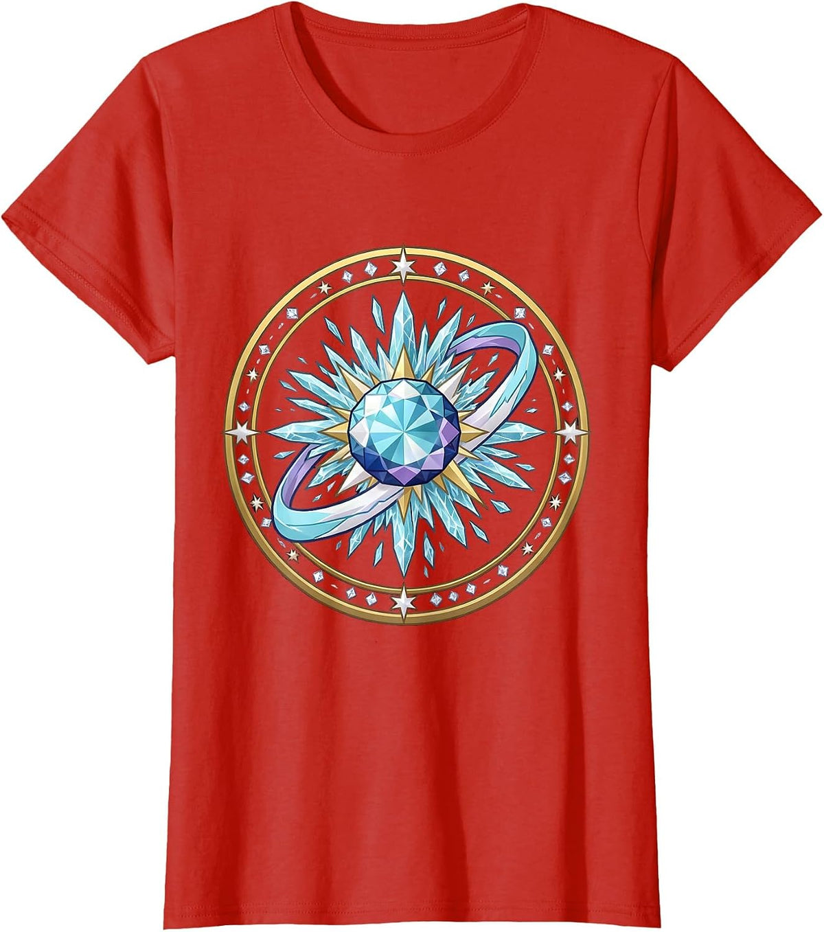 Sparkle Smash Comet Impact Graphic Tee T-Shirt - Red