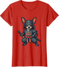 Women's The Chihuahua Ronin Flat Vector Japanese Art Anime Funny T-Shirt - Red