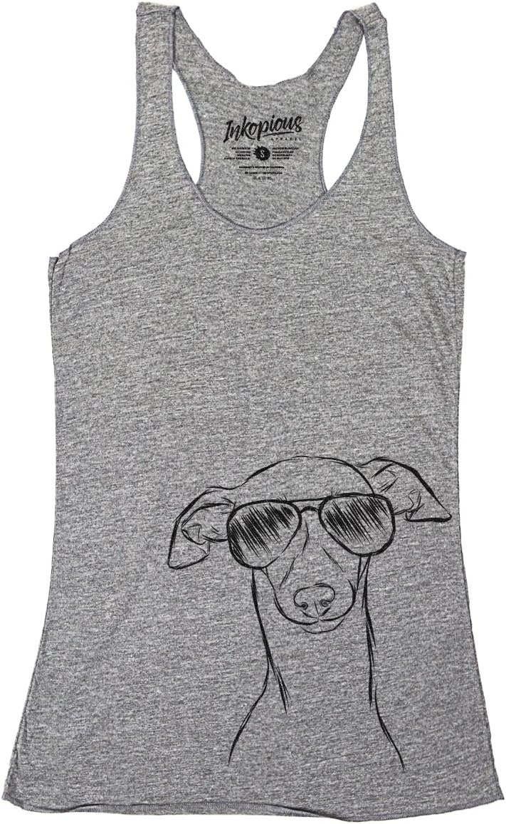Ziggy the Italian Greyhound Triblend T-Shirt - Grey Racerback