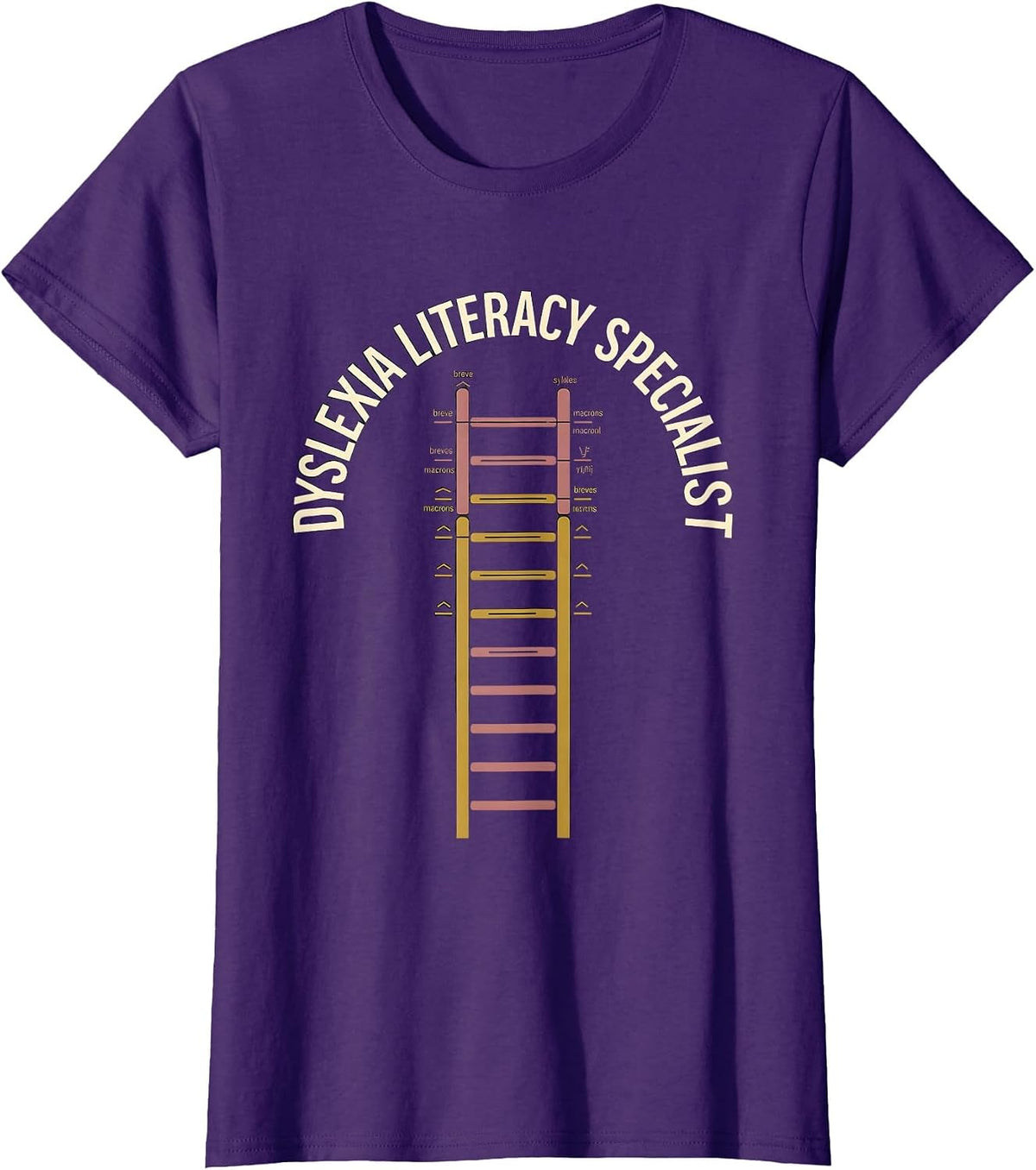 Women's Dyslexia Literacy Specialist Teacher SPED Therapist T-Shirt - Purple