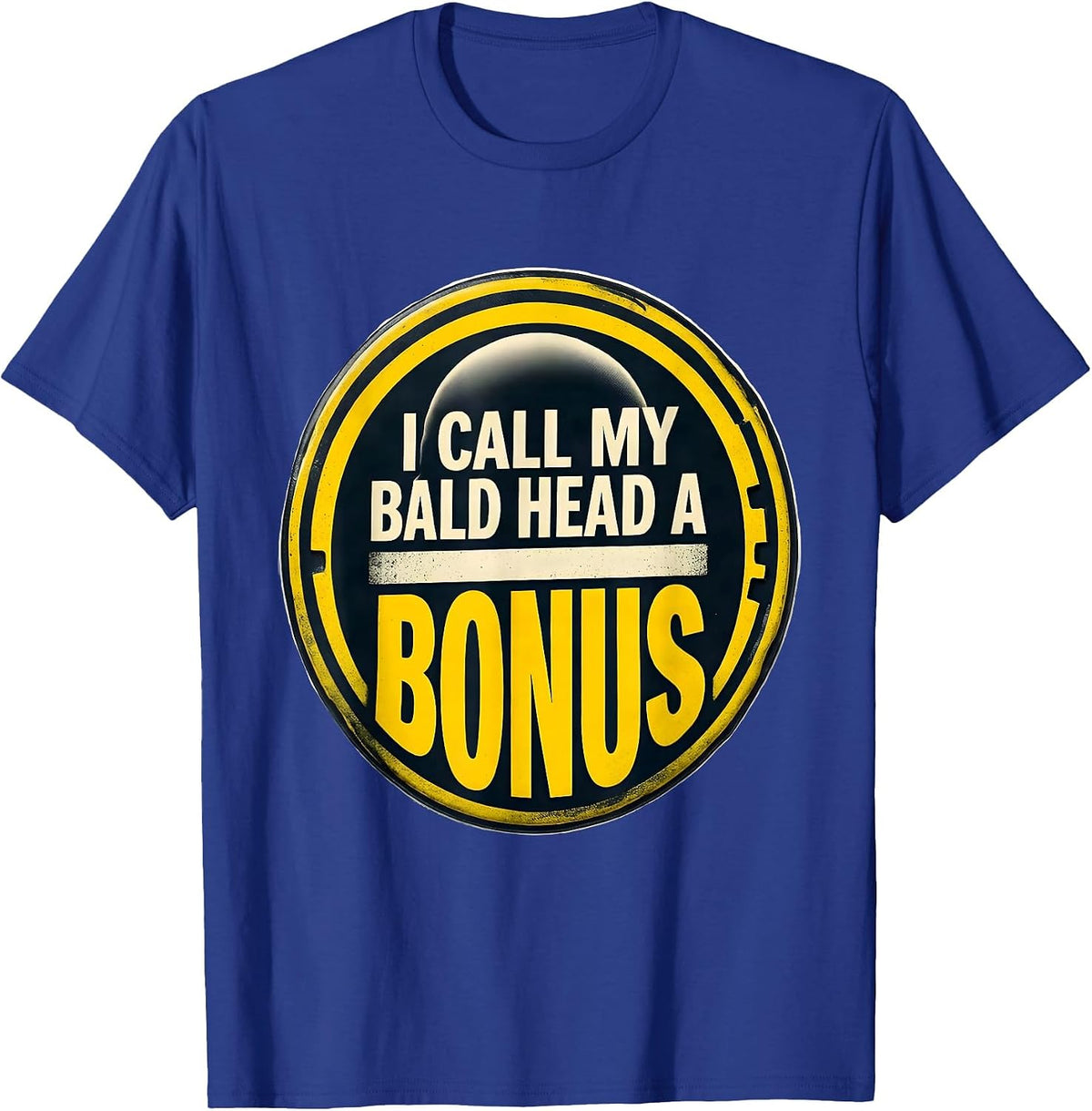 I Call My Bald Head A Bonus Funny Bald Men Dad Humor T-Shirt - Royal Blue