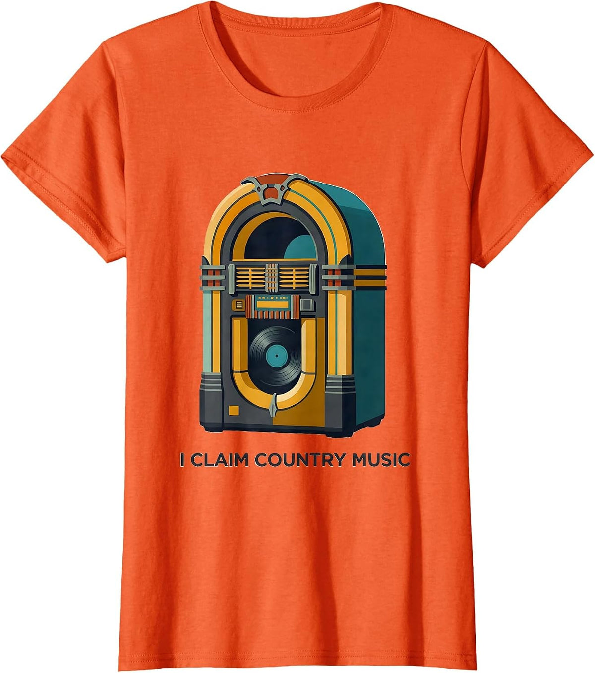 I Claim Country Music Midcentury Modern Country Fan Casual T-Shirt - Orange