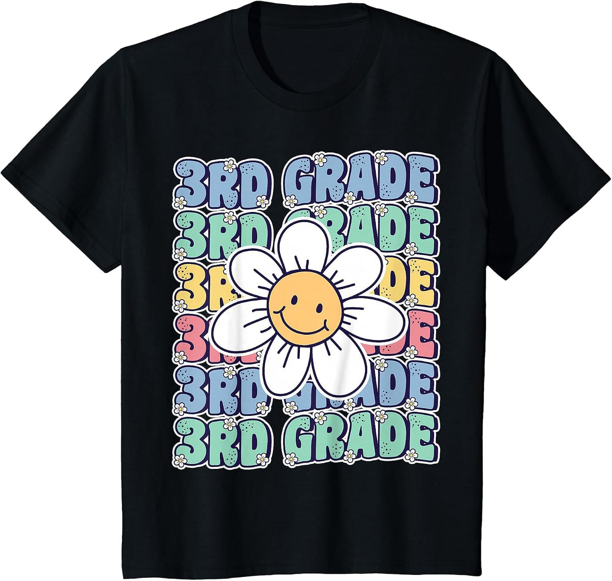 Groovy 3rd Grade Back to School First Day of Third Grade T-Shirt - Black
