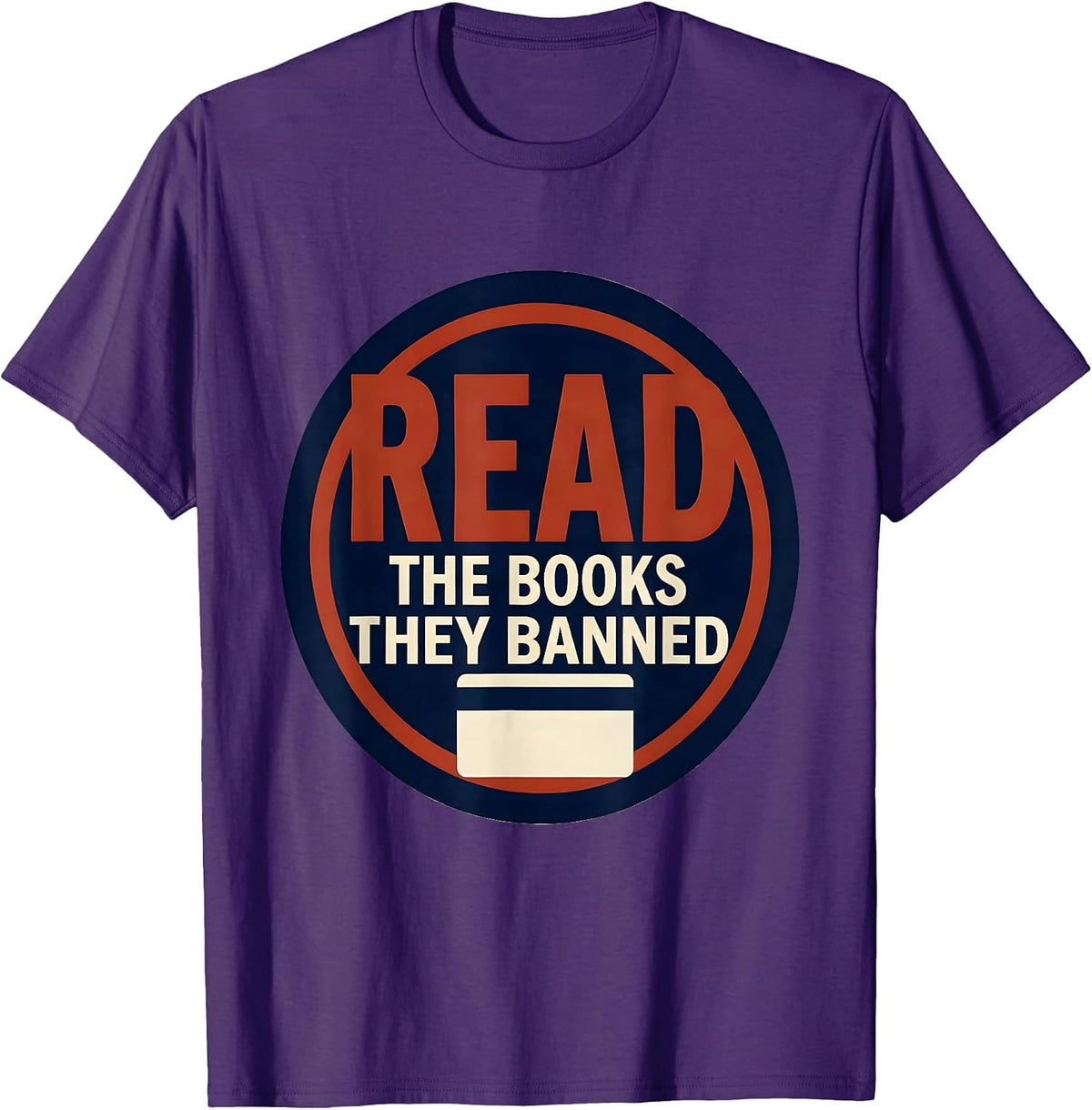 Read The Books They Banned Screenprint Poster Librarian T-Shirt - Purple